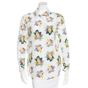 Floral White Silk Button Down by Equipment